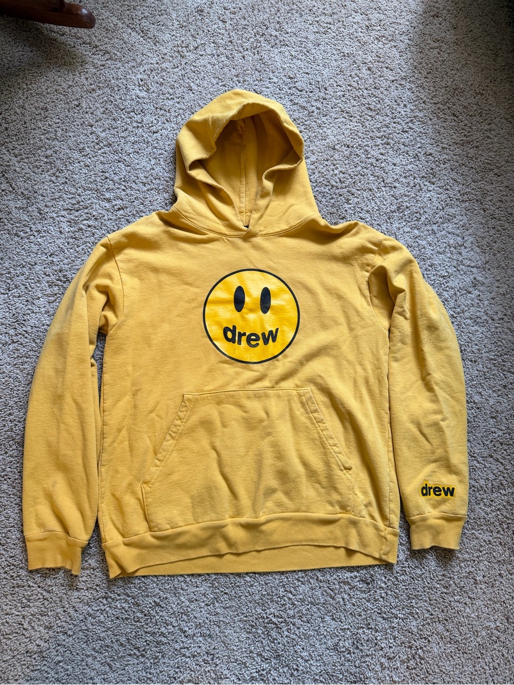 drew house Yellow Smiley Crewneck Hoodie